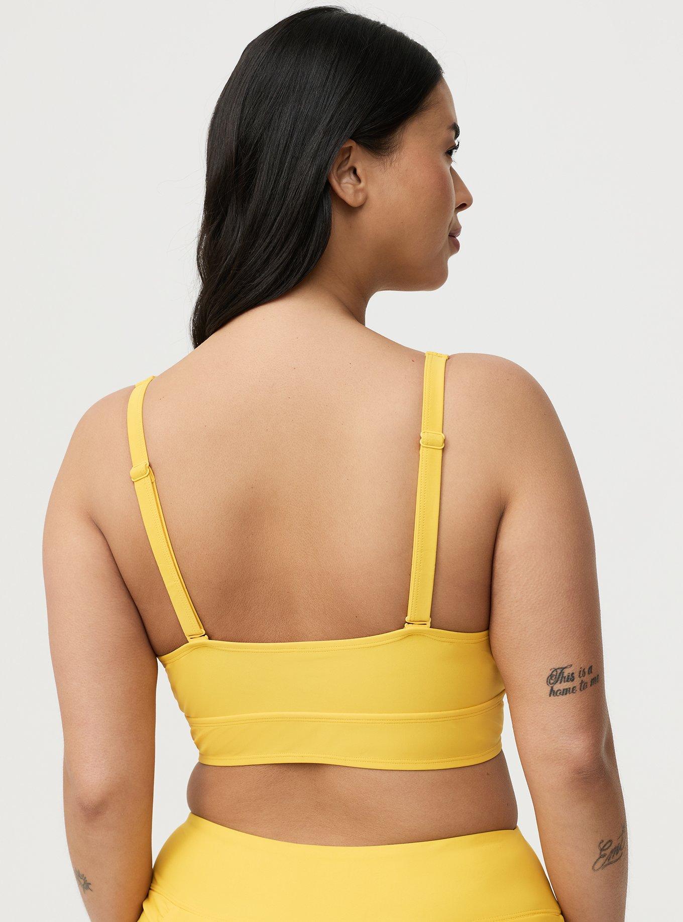 Wireless XO Triangle Bikini Top, SWIM YELLOW, alternate