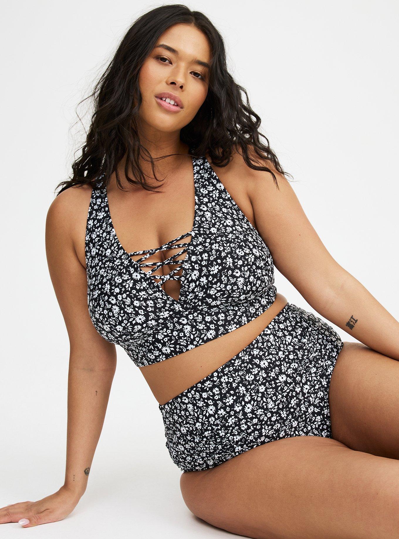 Wireless XO Triangle Swim Top