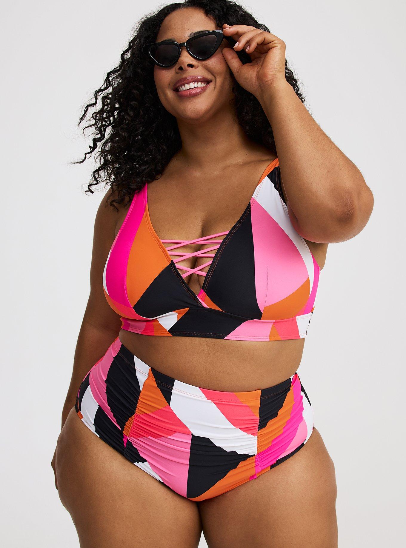 Wireless XO Triangle Swim Top