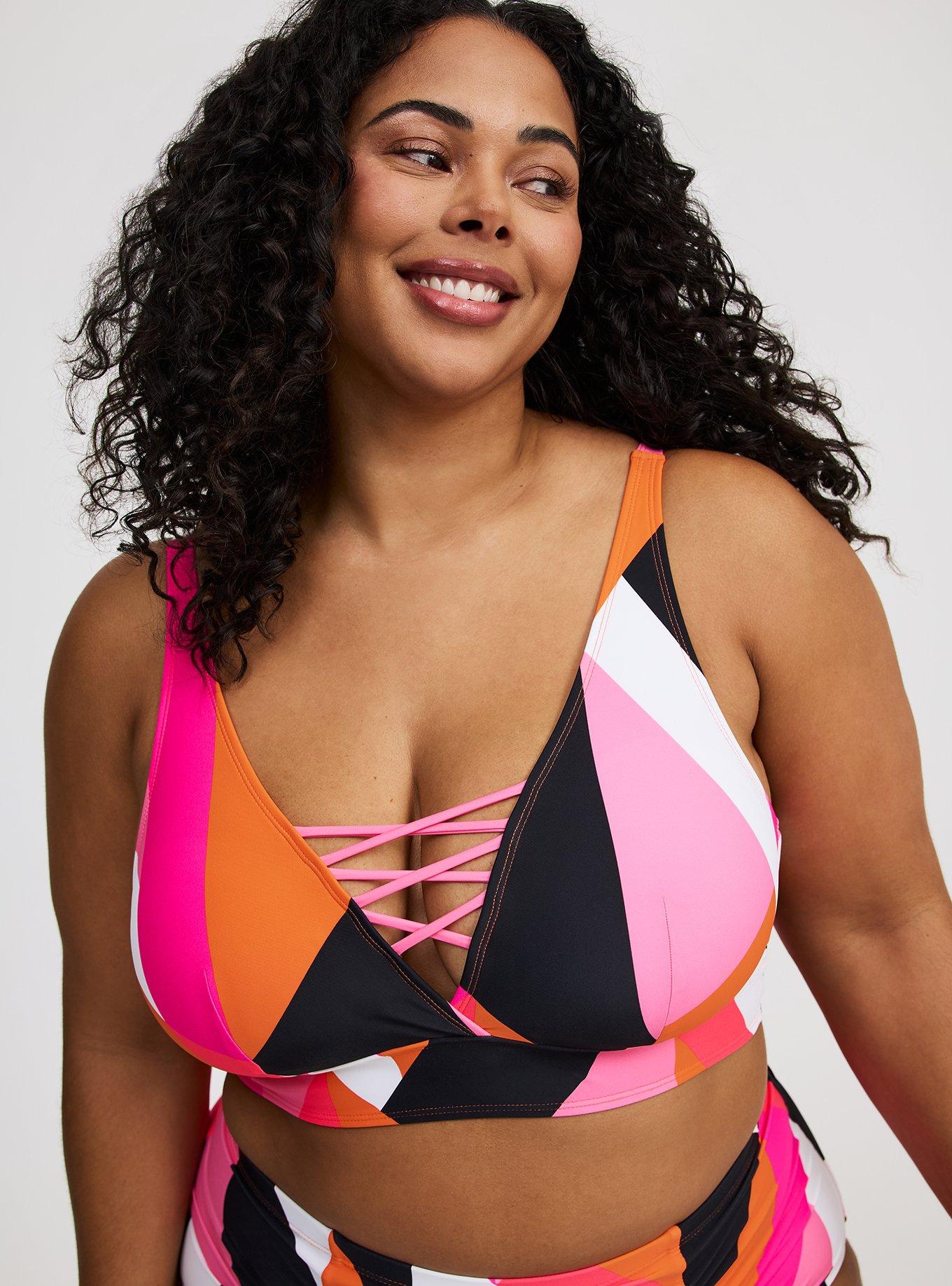 Wireless XO Triangle Swim Top