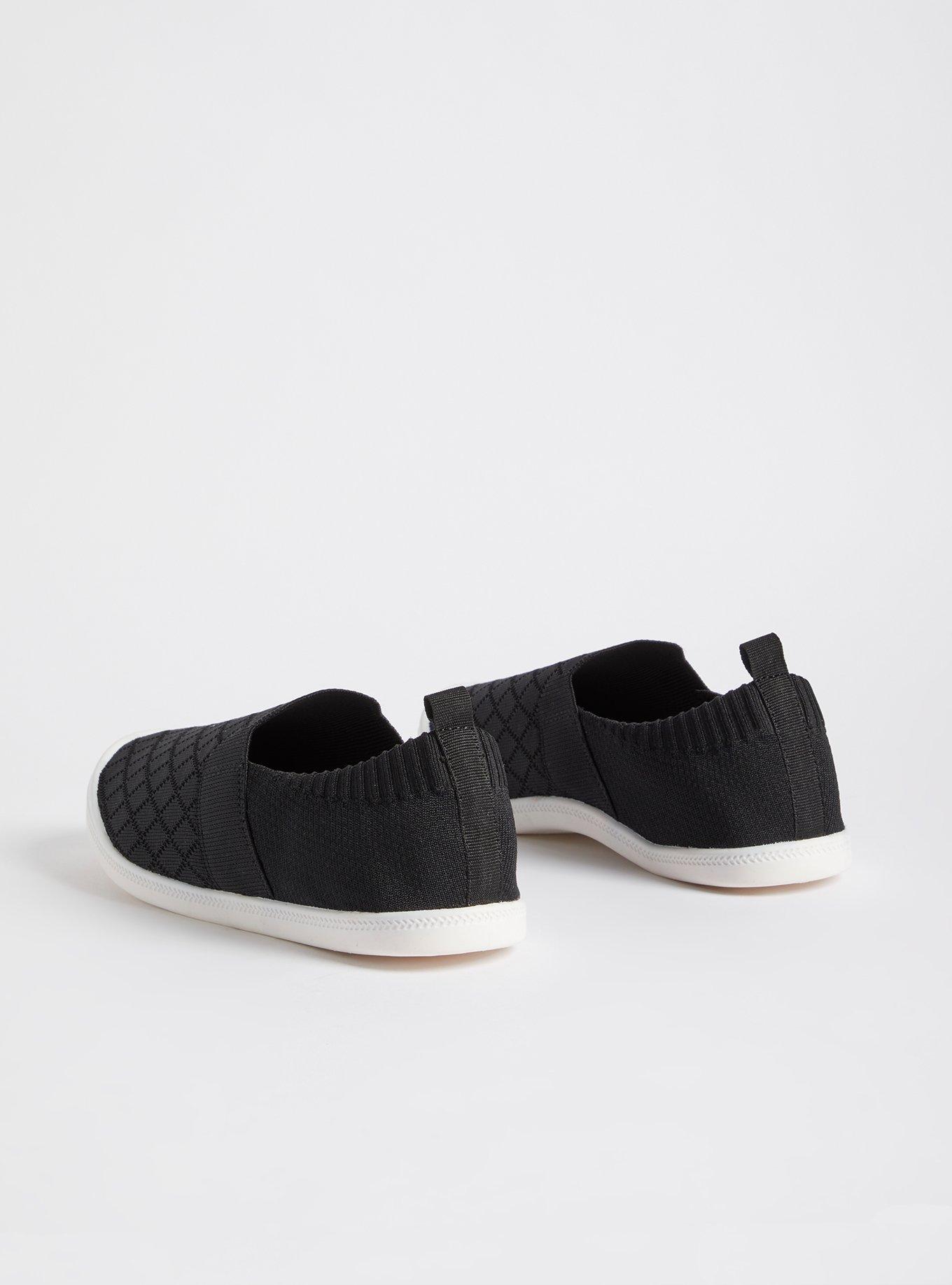 Plus Size Slip-On Sneaker - Knit Black (WW), BLACK, alternate