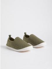 Plus Size Slip-On Sneaker - Knit Olive (WW), OLIVE, hi-res