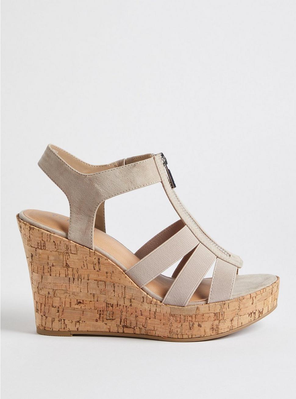Stretch Front Zip Wedge (WW), TAUPE, alternate
