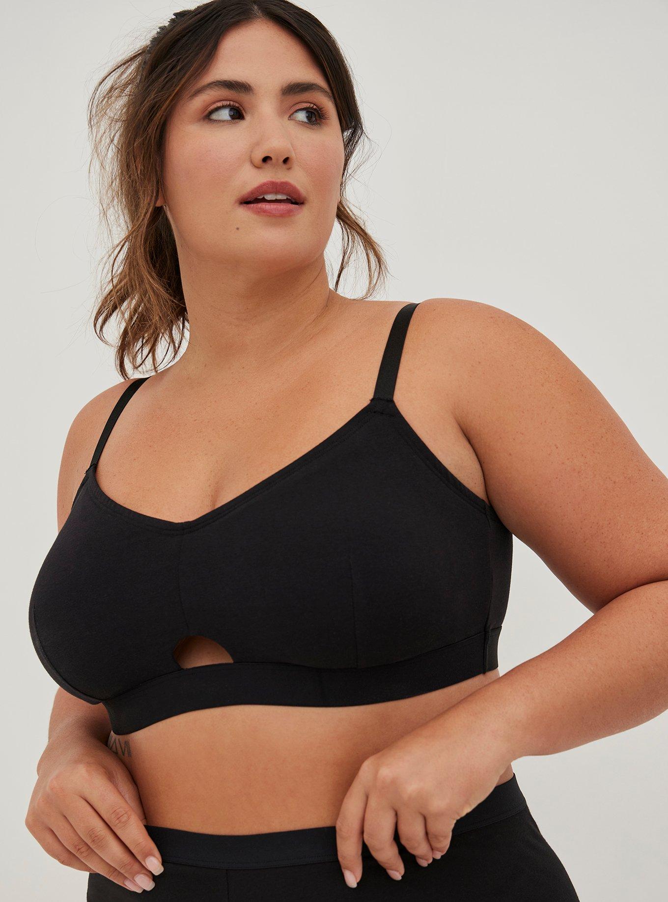 Plus Size - Lightly Lined Cotton Keyhole Bralette - Torrid