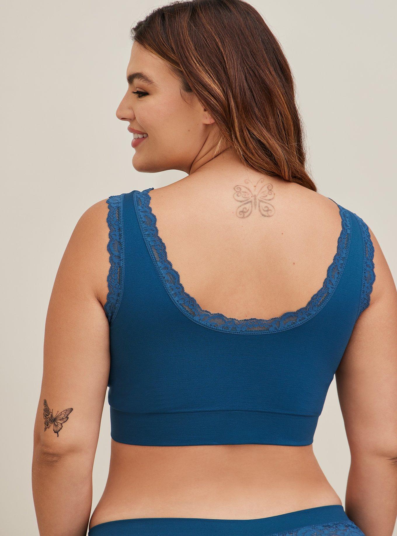 Lightly Lined Seamless Flirt Scoop Bralette, LEGION BLUE, alternate