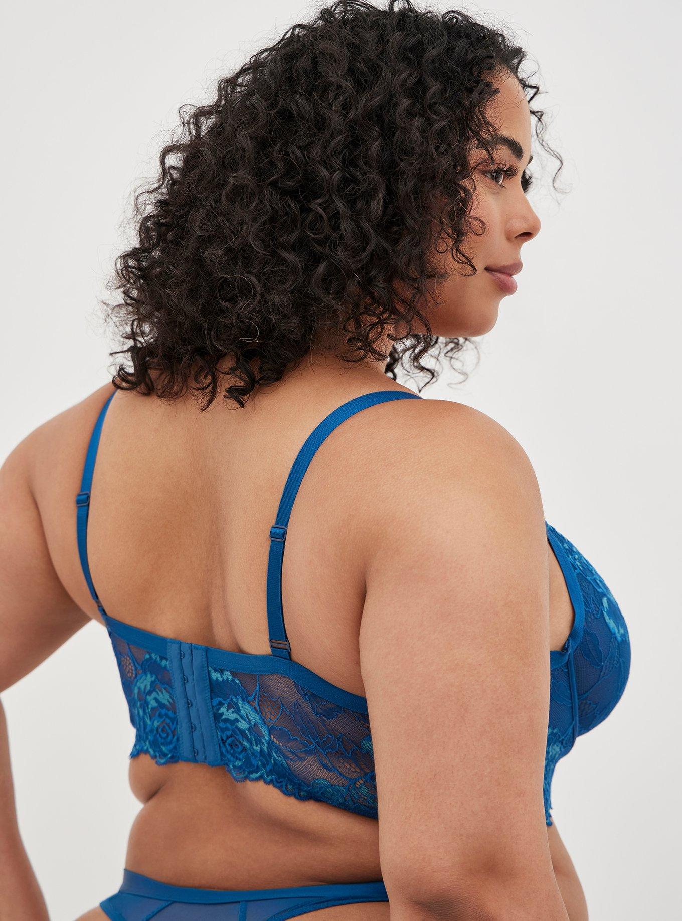 Longline Unlined Underwire Bra - Lace Sea Blue, POSEIDON, alternate