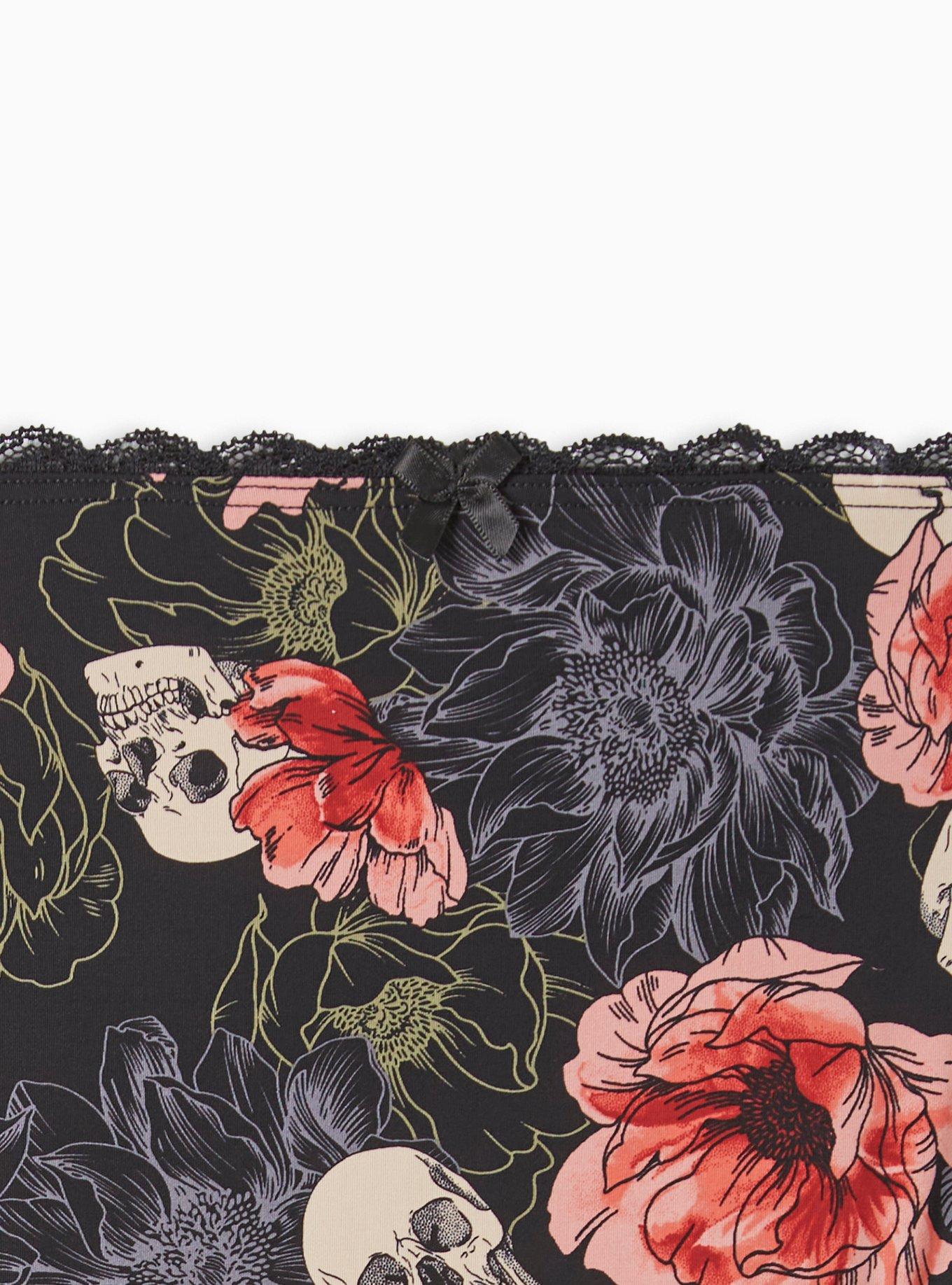 Microfiber Mid-Rise Lace Hipster XO Panty, VARIETY SKULL, alternate