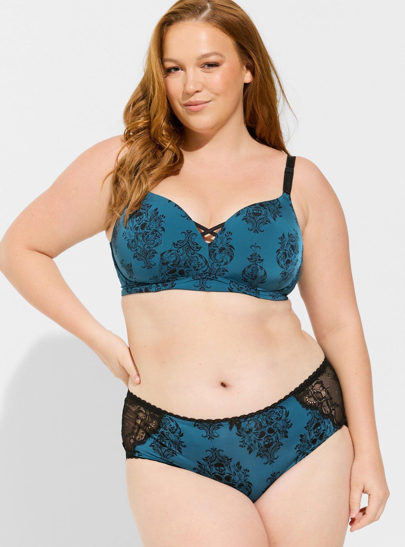 Microfiber And Lace Mid-Rise Hipster Panty  Bra and panty sets, Plus size  bra, Plus size