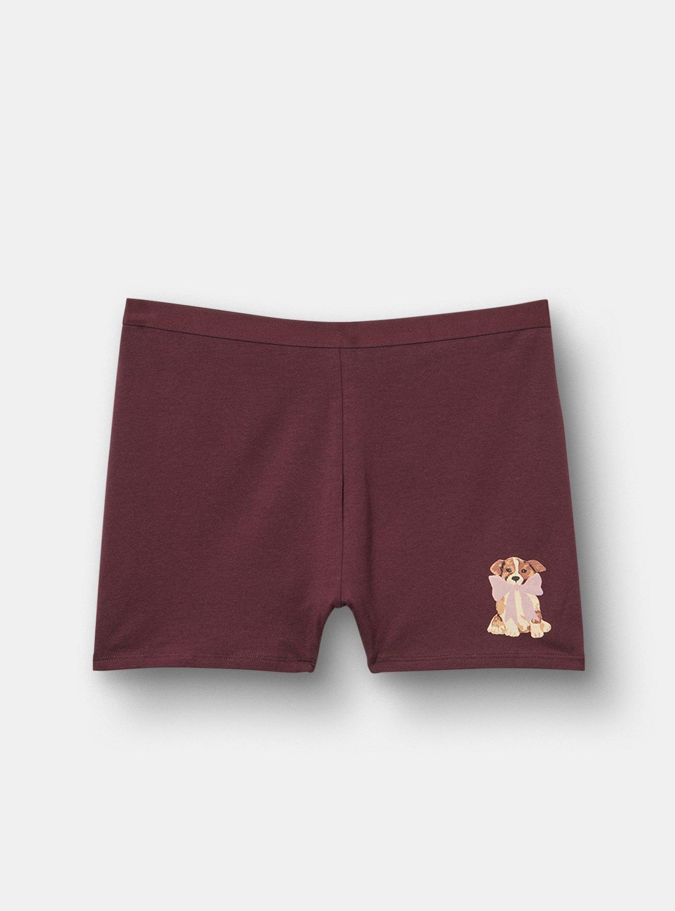 Cotton High-Rise Shortie Panty, SWEETHEART PUPPY WINETASTING, hi-res