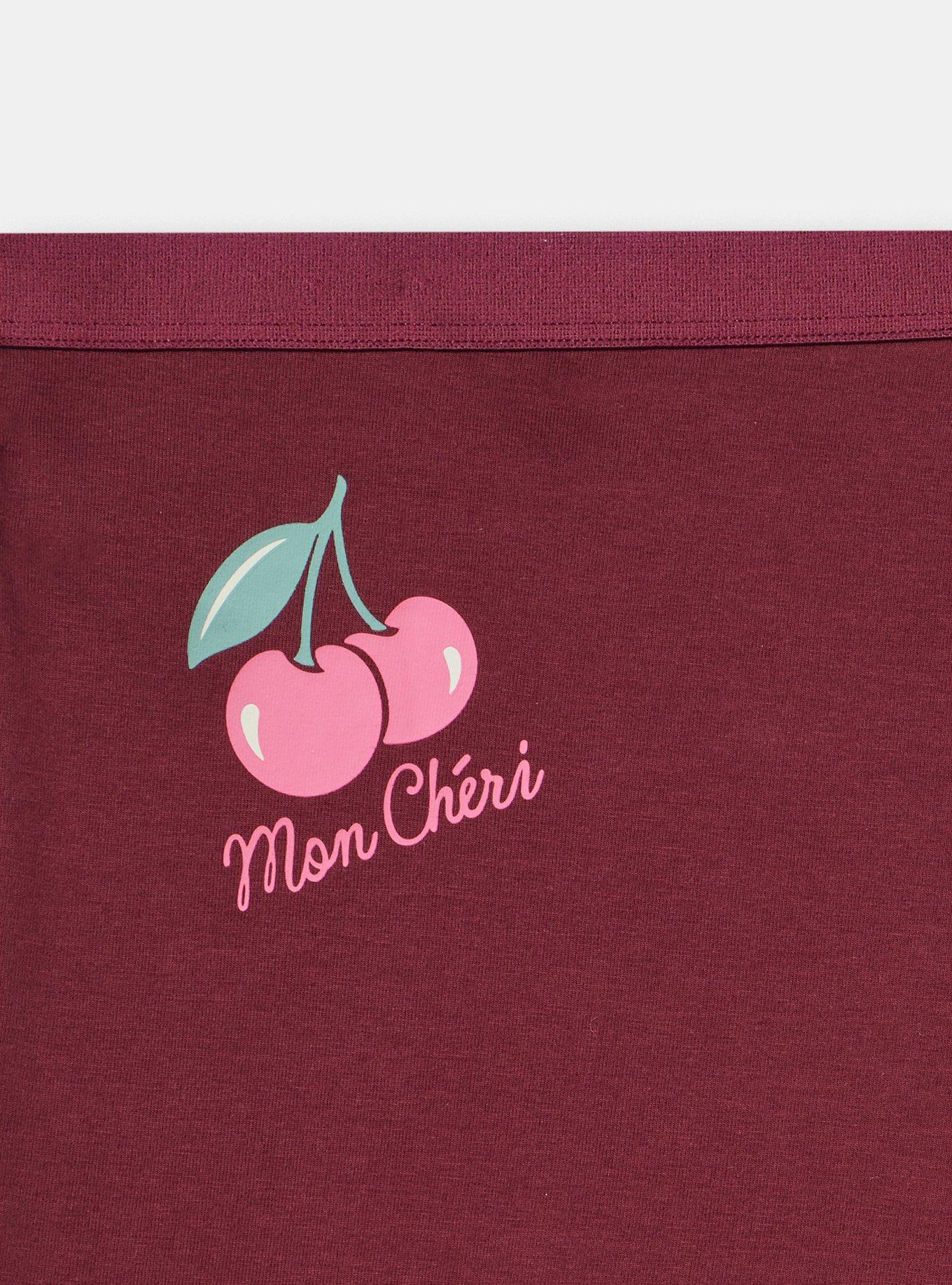 Cotton High-Rise Shortie Panty, MON CHERI BURGUNDY, alternate
