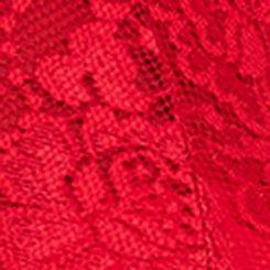 Plus Size Lightly Lined Lace XO Front Bralette, JESTER RED, swatch