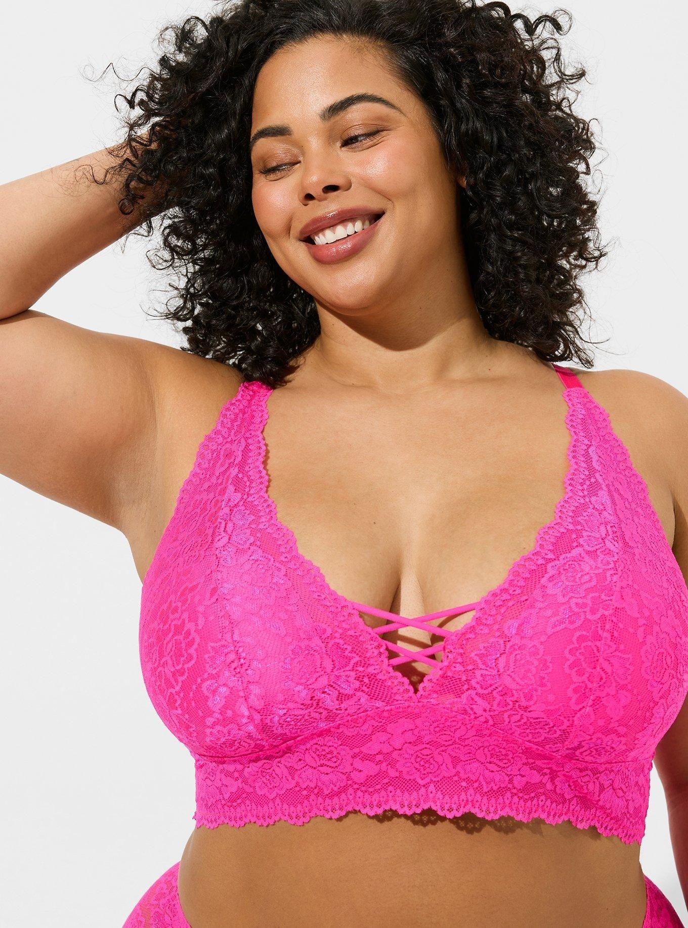 Plus Size - Lightly Lined Lace XO Front Bralette - Torrid