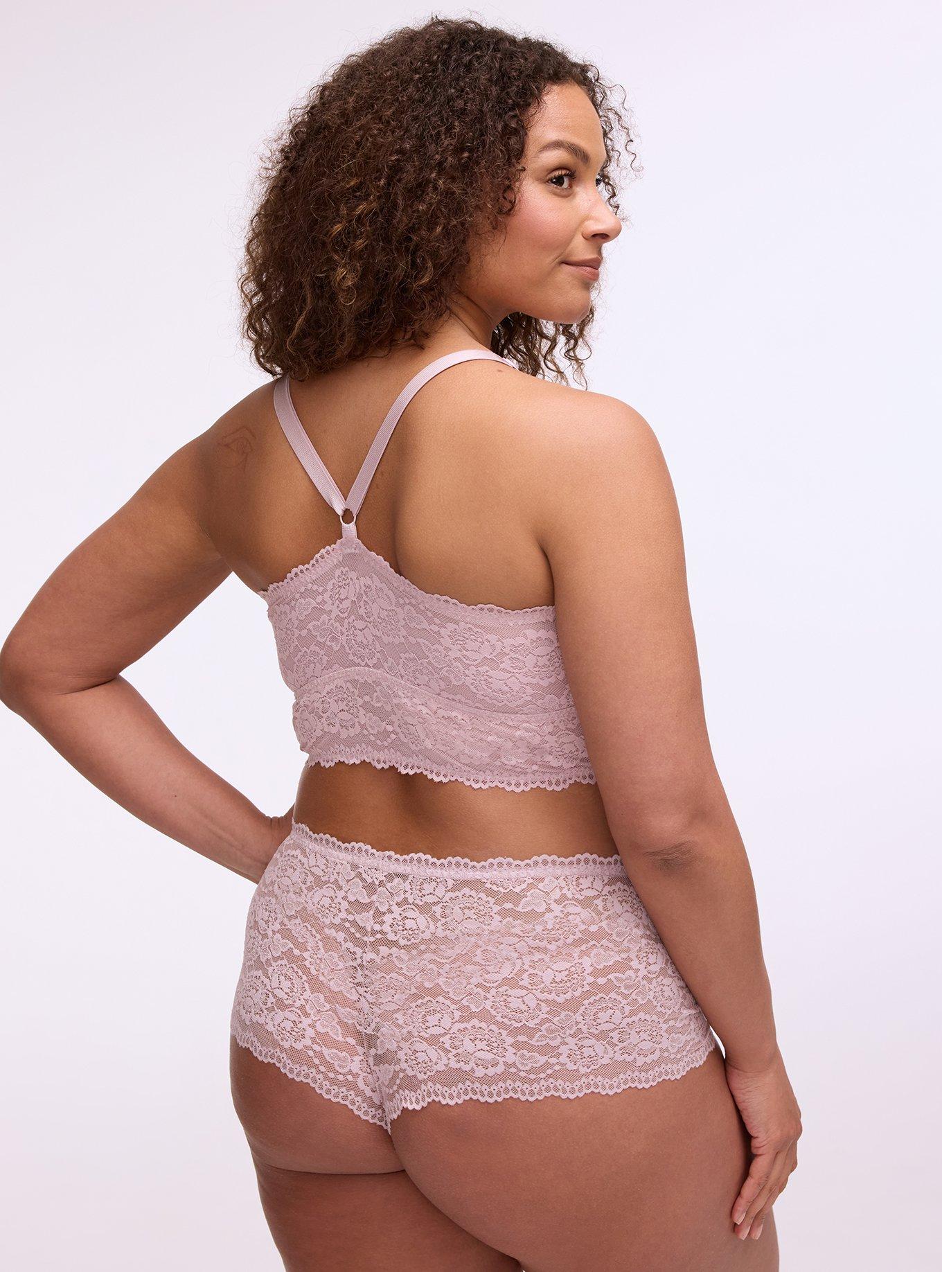 Lightly Lined XO Lace Bralette, VIOLET ICE, alternate