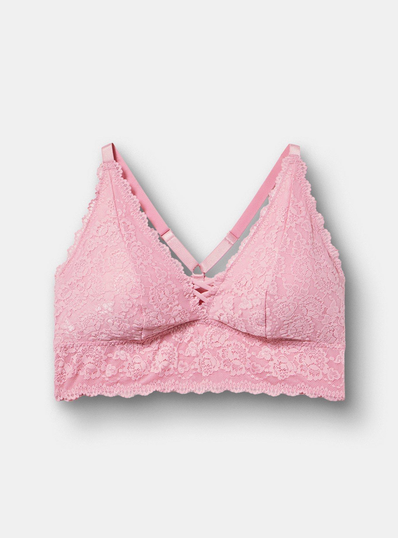 Lightly Lined XO Lace Bralette, SEA PINK, hi-res