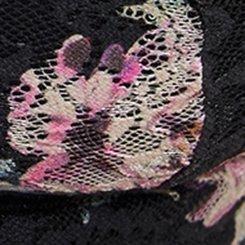 Lightly Lined Simply Lace XO Front Bralette, TEA WASHED FLORAL RICH BLACK, swatch