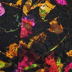 Lace XO Front Bralette, LIVELY FLORALS RICH BLACK, swatch