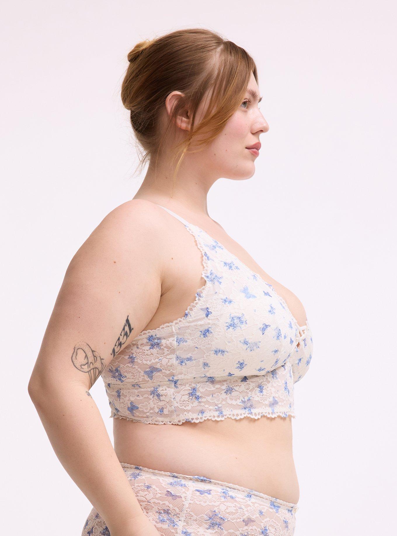 Lightly Lined XO Lace Bralette, COQUETTE FLORAL, alternate