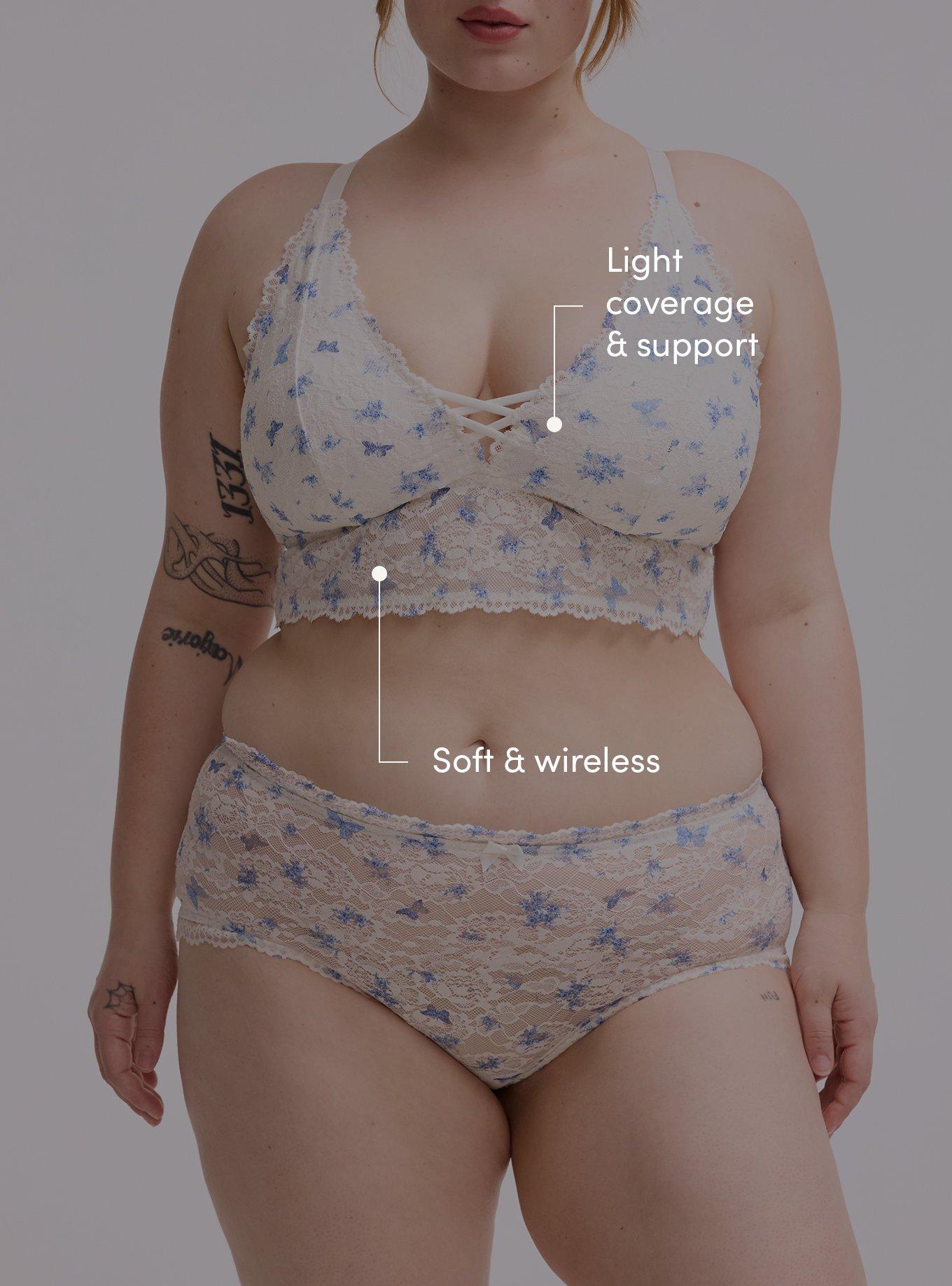 Lightly Lined XO Lace Bralette, COQUETTE FLORAL, alternate