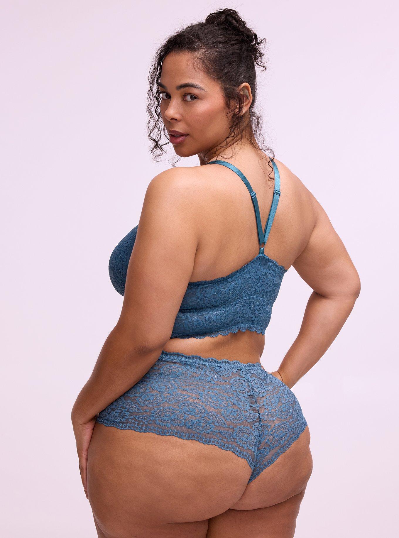 Lightly Lined XO Lace Bralette, MALLARD BLUE, alternate