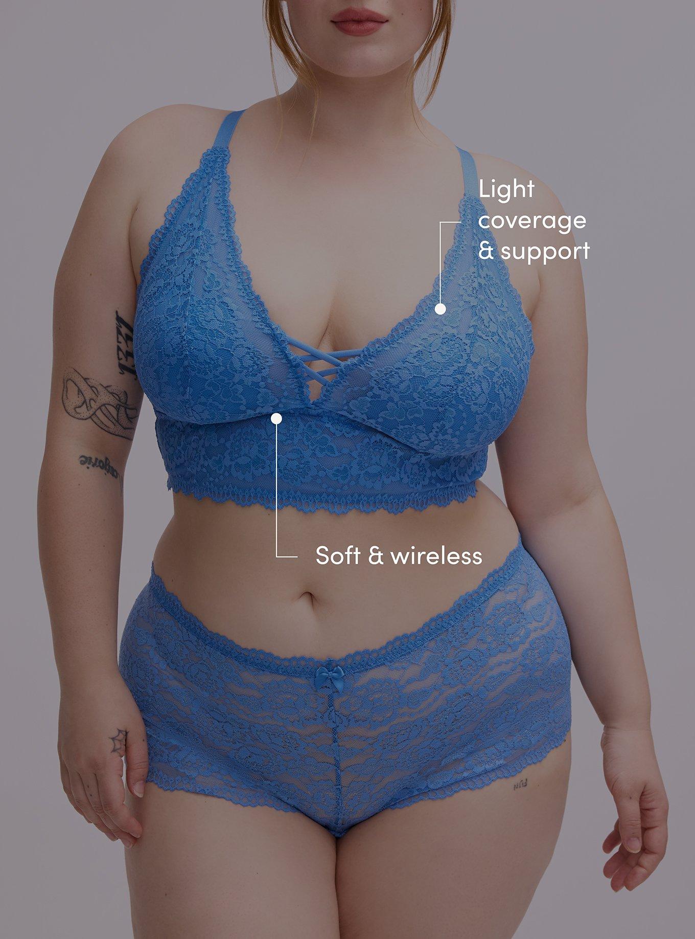 Lightly Lined XO Lace Bralette, REGATTA, alternate