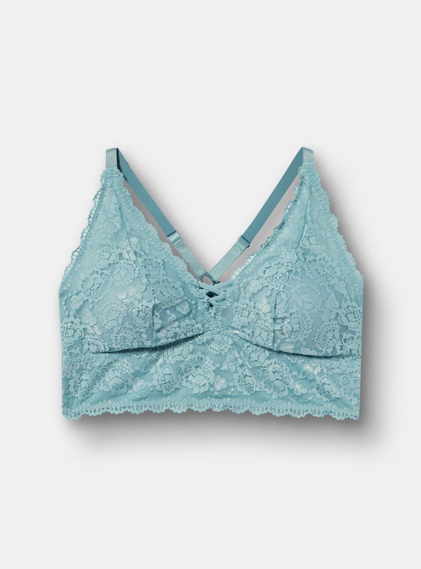 Lightly Lined XO Lace Bralette, STONE BLUE, hi-res