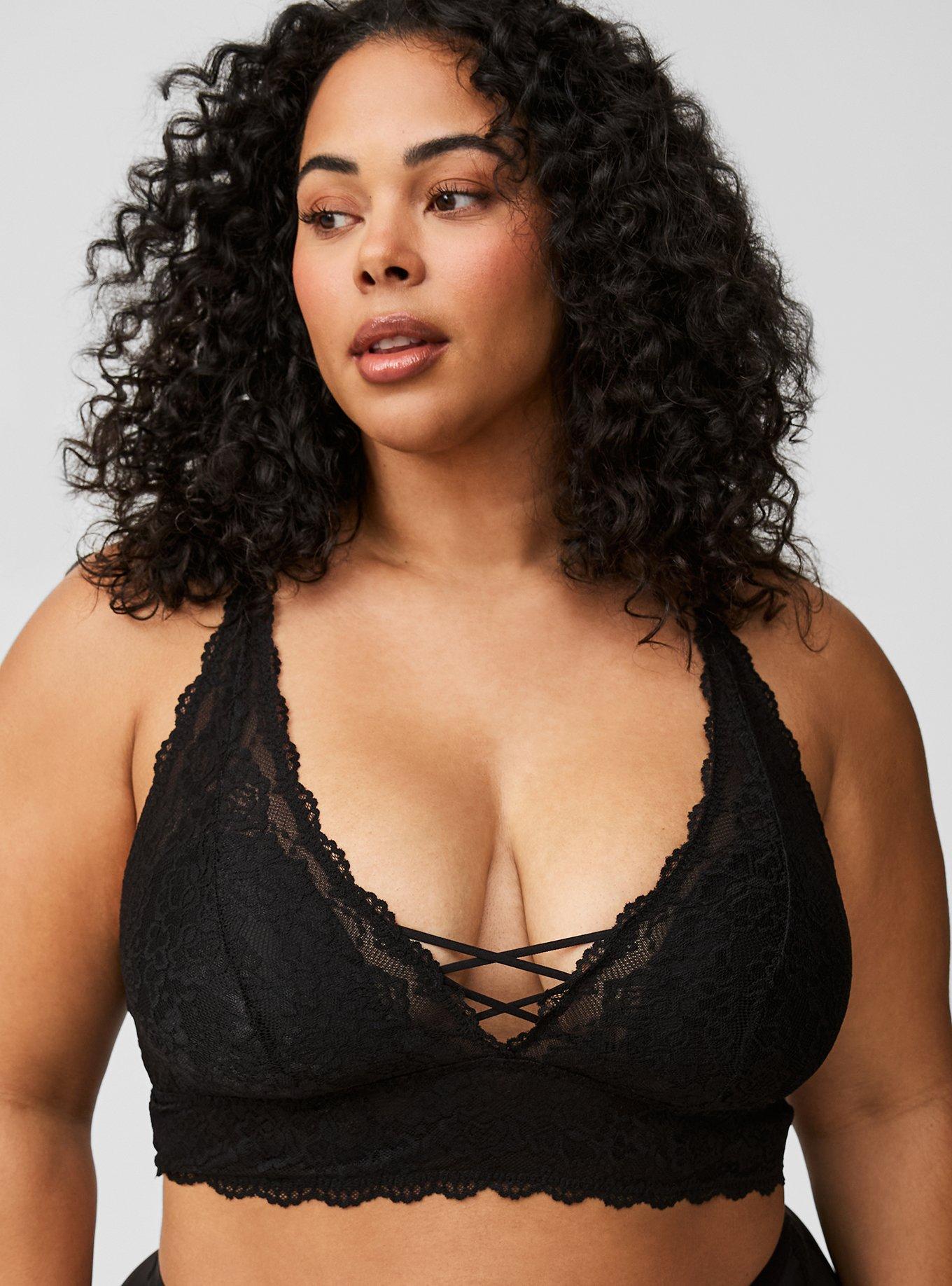 Rue 21 Plus Size Padded Lace Bralette Black Size 3X - $13 New