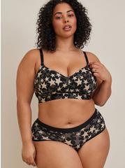 Plus Size Wire-Free Lightly Lined Print Longline 360° Back Smoothing™ Bra, DOTTED STAR, alternate