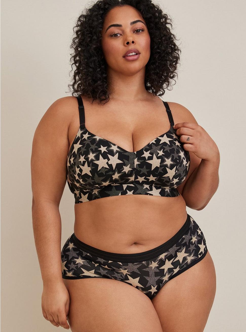 Wire-Free Lightly Lined Print Longline 360° Back Smoothing™ Bra, DOTTED STAR, alternate