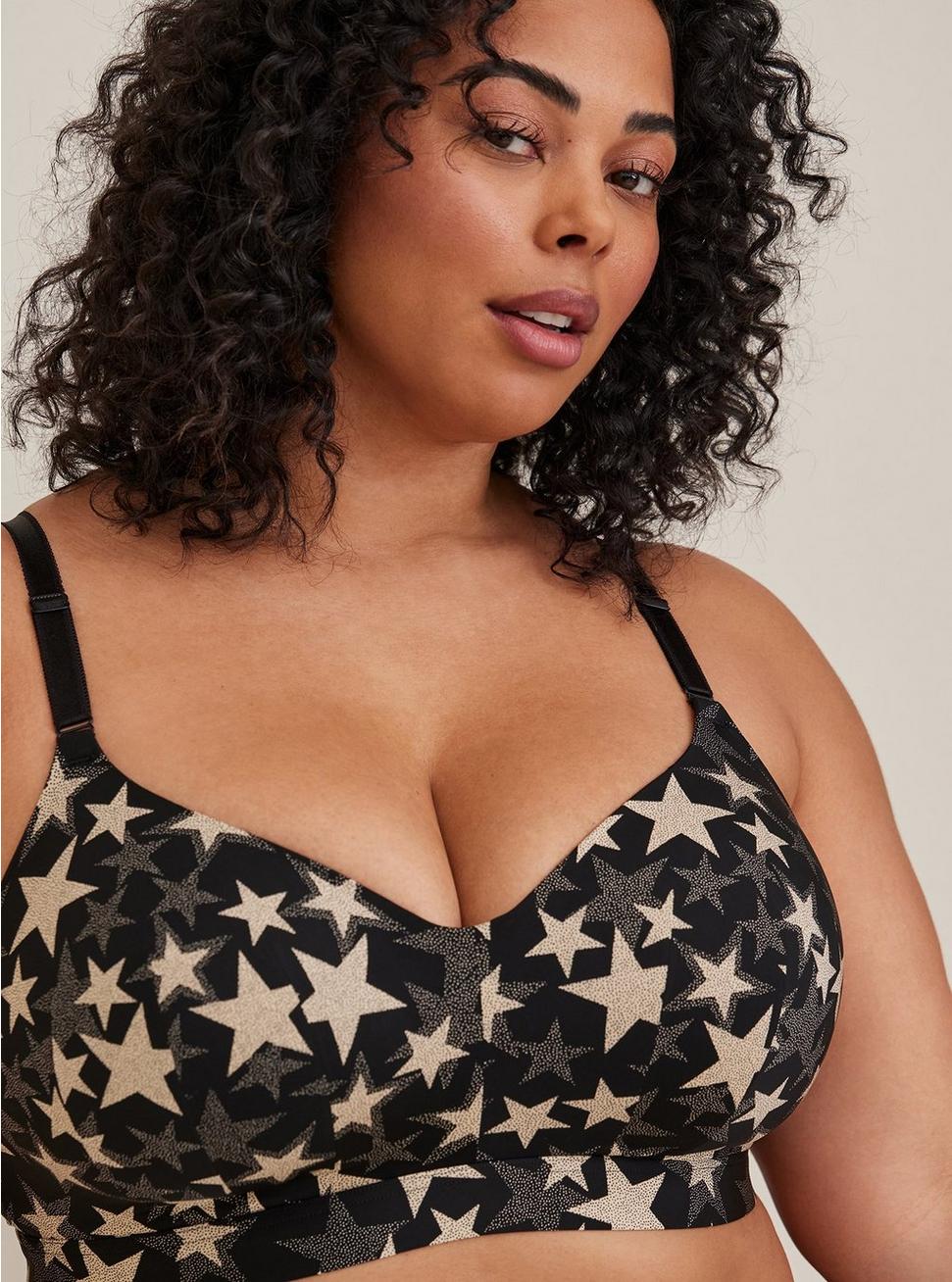 Wire-Free Lightly Lined Print Longline 360° Back Smoothing™ Bra, DOTTED STAR, alternate