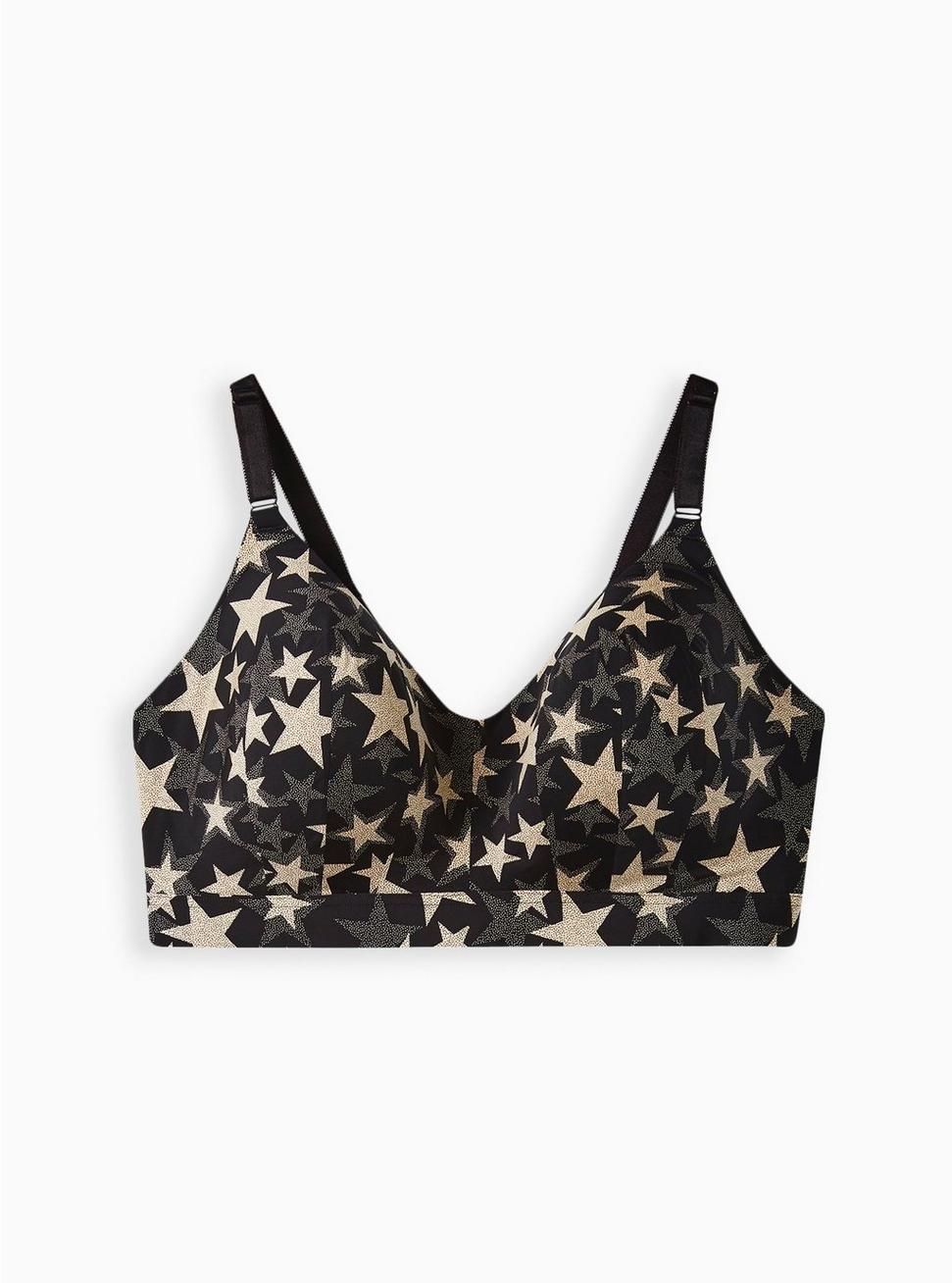 Wire-Free Lightly Lined Print Longline 360° Back Smoothing™ Bra, DOTTED STAR, hi-res