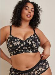 Plus Size Wire-Free Lightly Lined Print Longline 360° Back Smoothing™ Bra, DOTTED STAR, hi-res