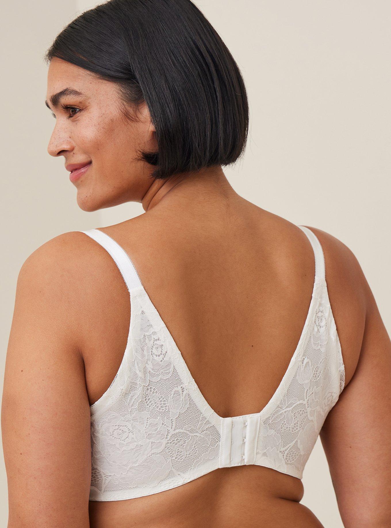 Plus Size - Full-Coverage Balconette Lightly Lined Floral Lace 360° Back  Smoothing® Bra - Torrid