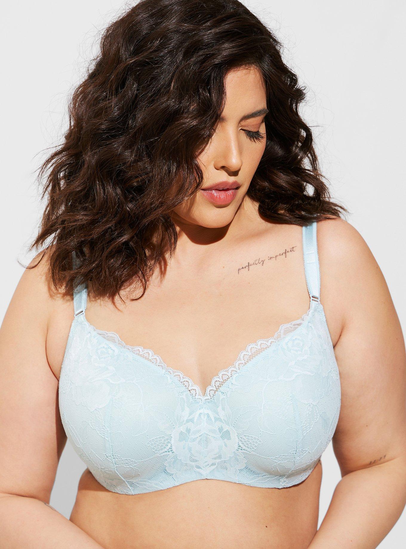 Plus Size - Full-Coverage Balconette Lightly Lined Two Tone Lace