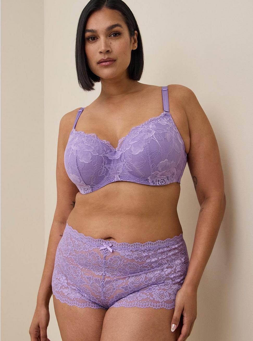 Full-Coverage Balconette Lightly Lined Floral Lace 360° Back Smoothing® Bra, BOUGAINVILLEA: LAVENDER, alternate