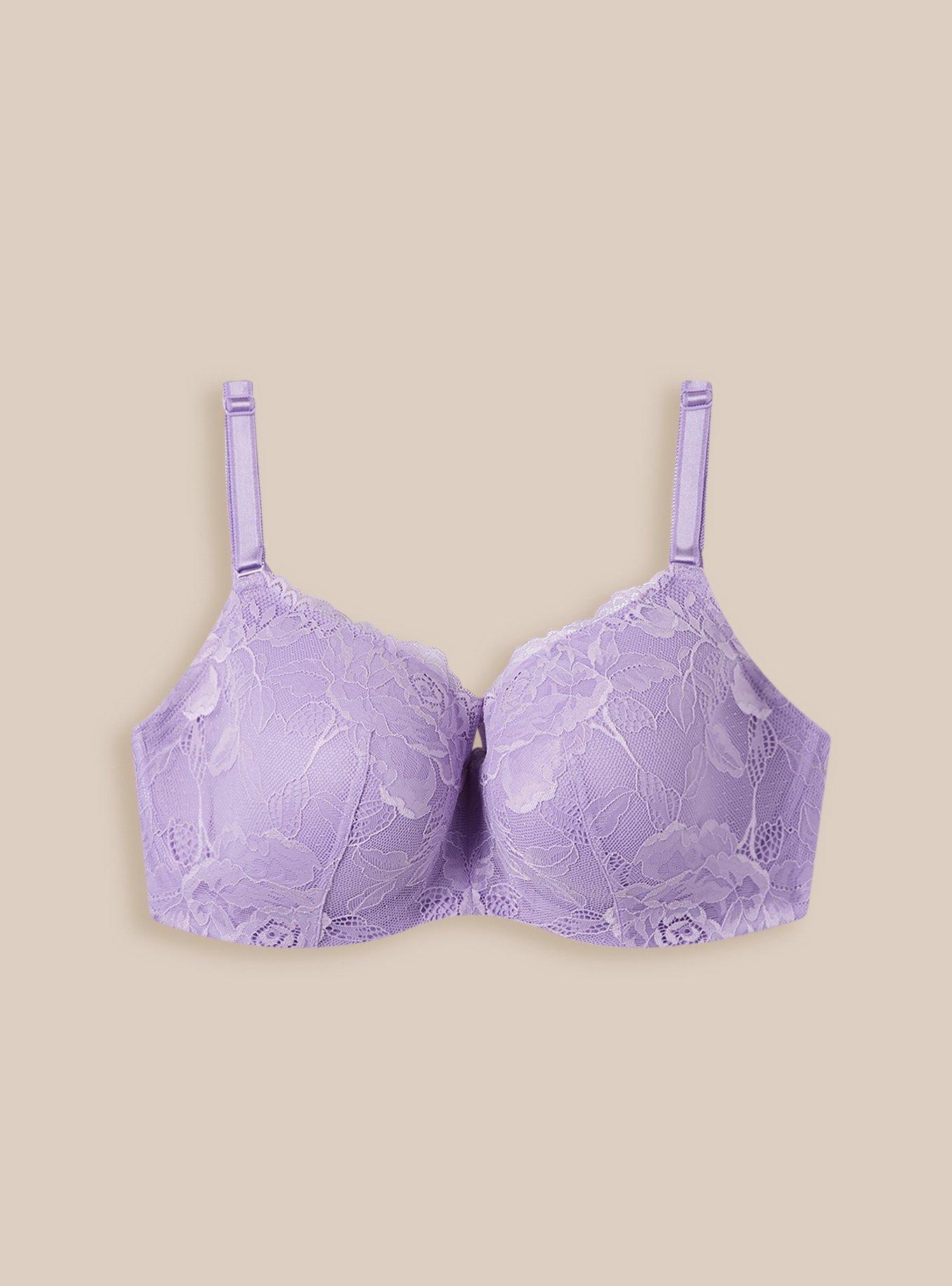 New Torrid Purple Lace Smoothing Lightly Lined Full Coverage Balconette Bra  48B