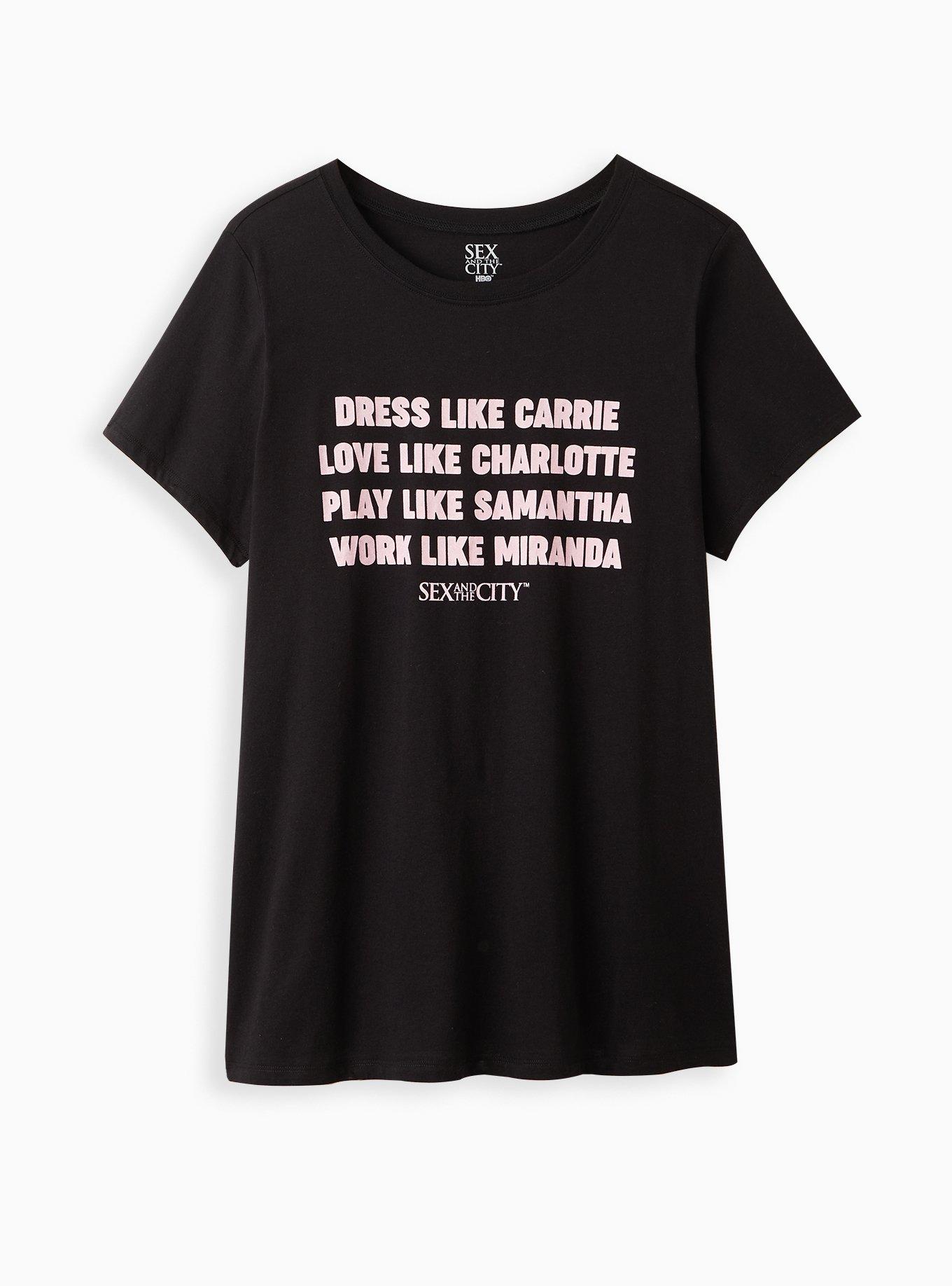 Plus Size Classic Fit Crew Tee - Sex & The City Black, DEEP BLACK, hi-res