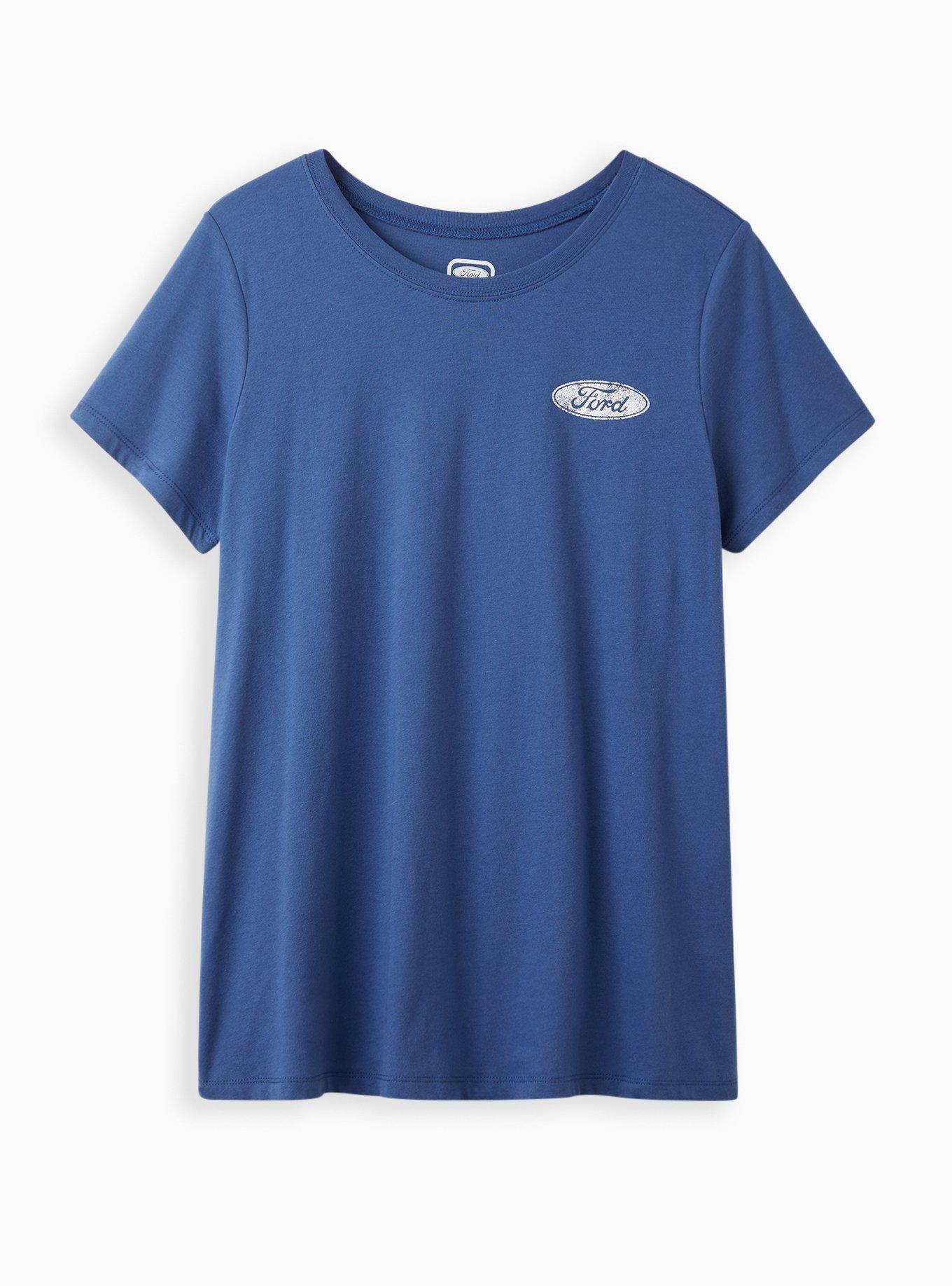 Plus Size Classic Crew Tee - Ford Mustang Navy, BLUE, alternate