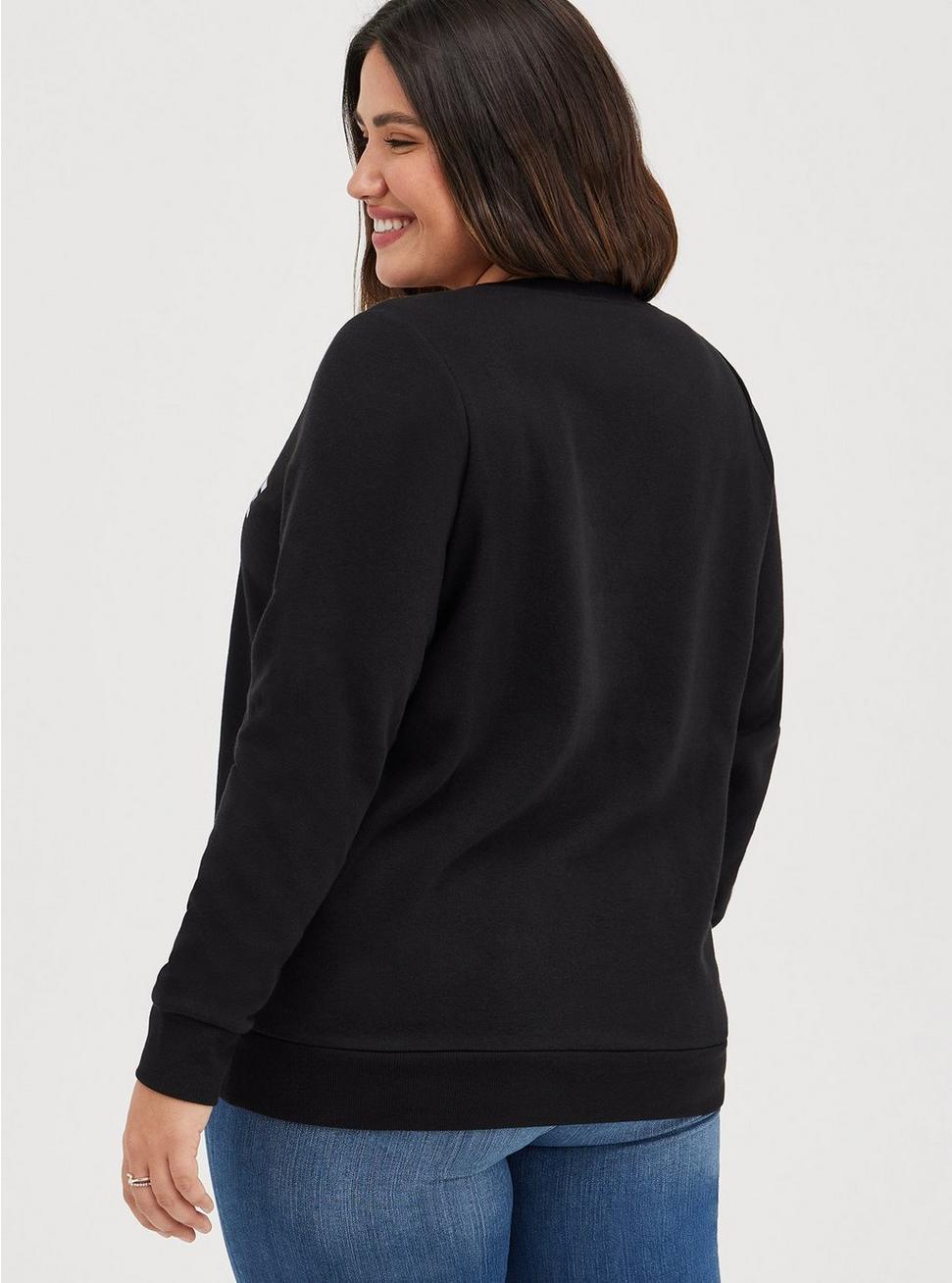 Plus Size Sweatshirt - Cozy Fleece Disney Princess, DEEP BLACK, alternate