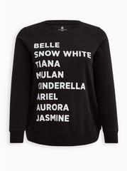Plus Size Sweatshirt - Cozy Fleece Disney Princess, DEEP BLACK, hi-res