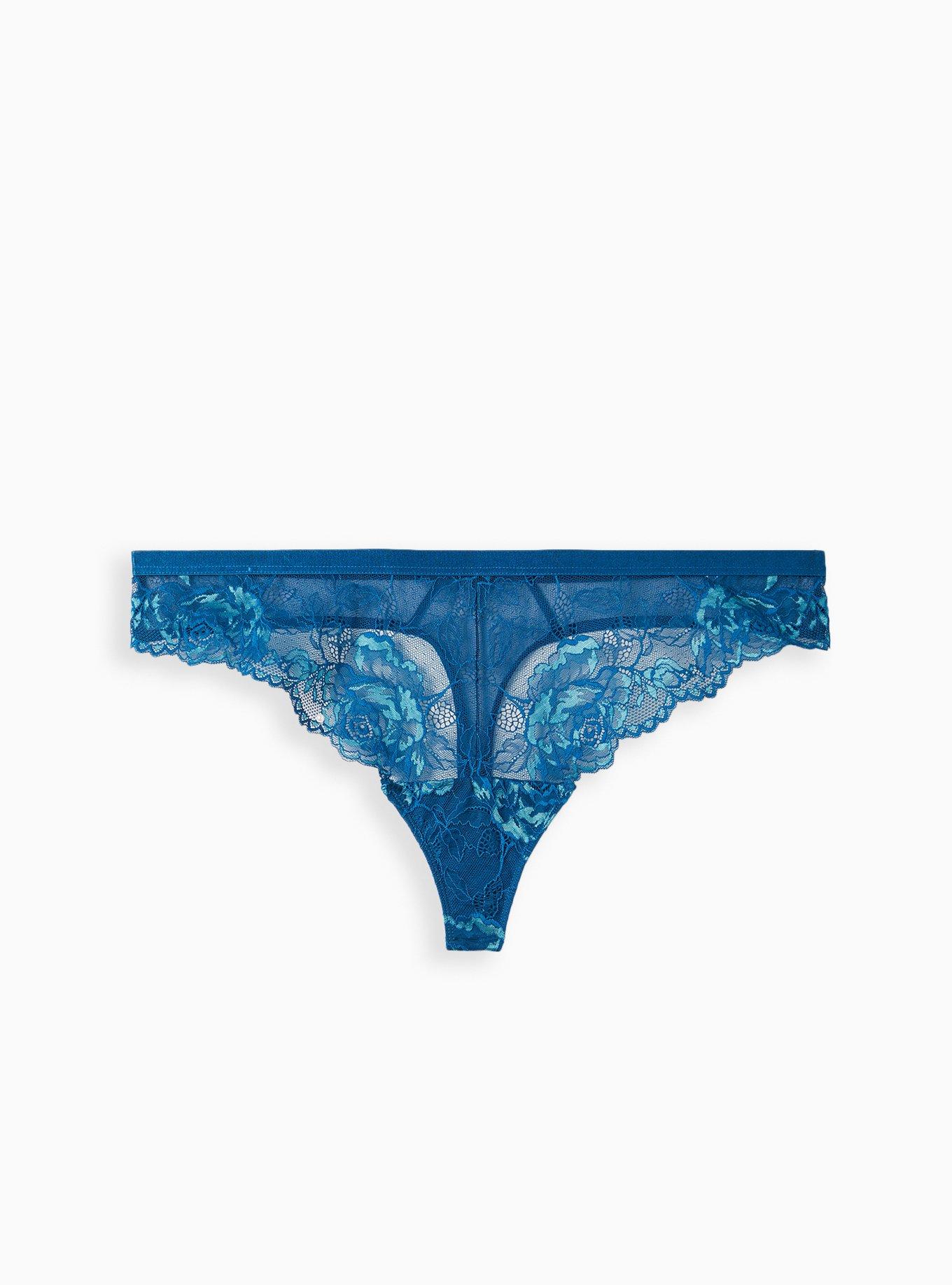 Plus Size - Thong Panty - Lace Sea Blue - Torrid