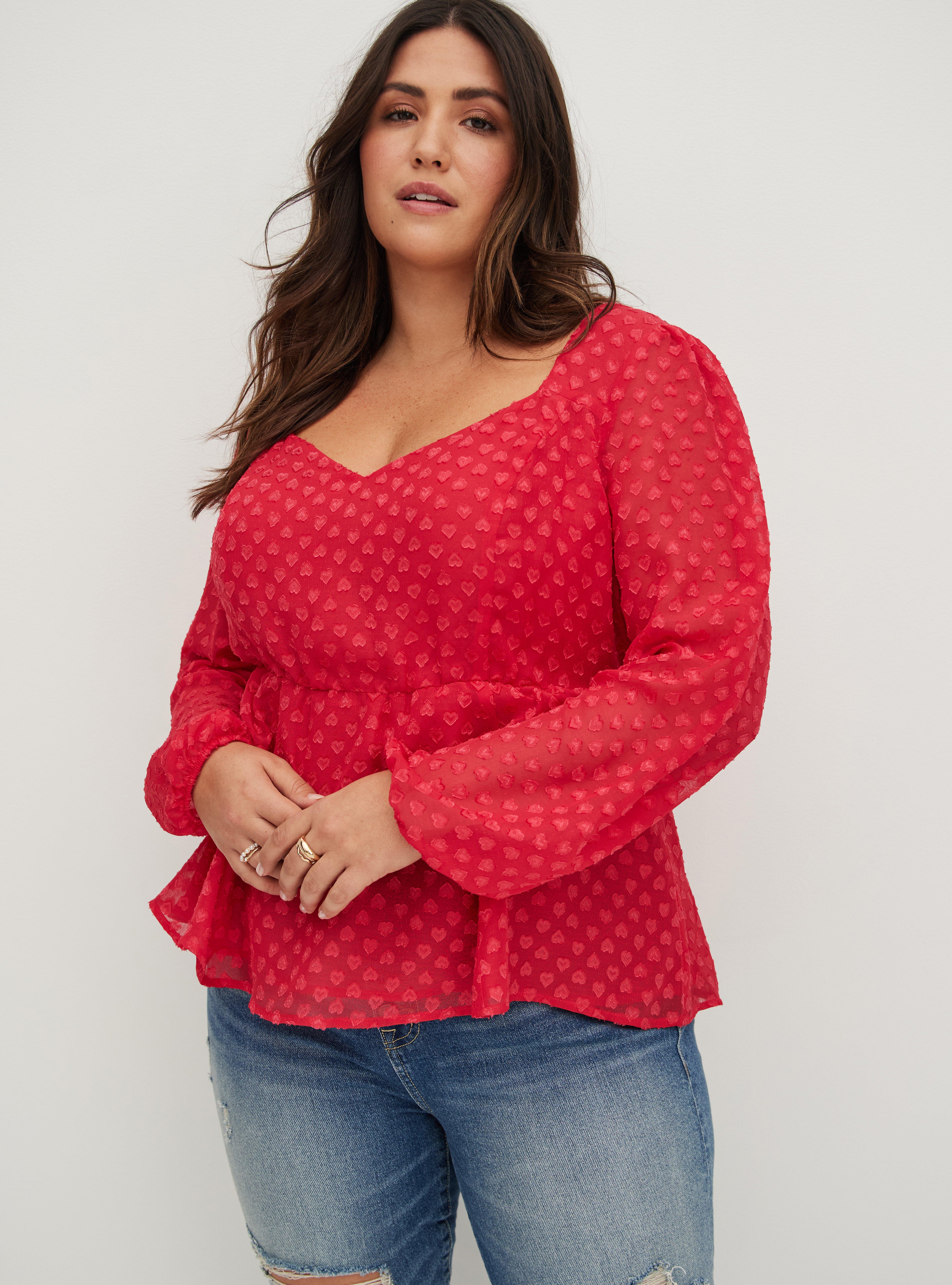 Final Sale Plus Size Button Peplum Top in Black – Chic And Curvy