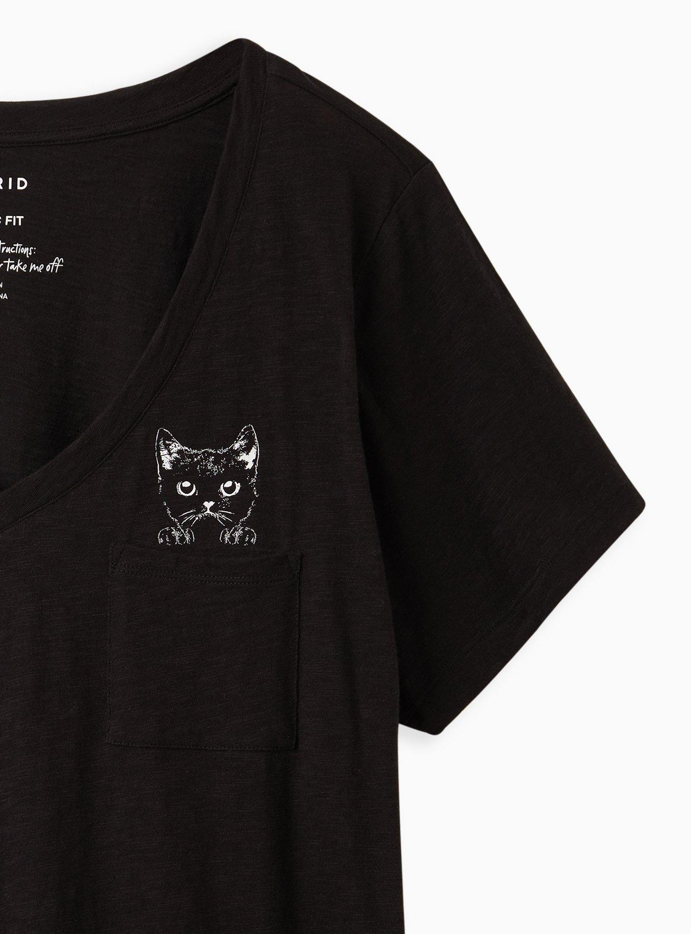 Plus Size Pocket Tee - Heritage Slub Cat Black, DEEP BLACK, alternate