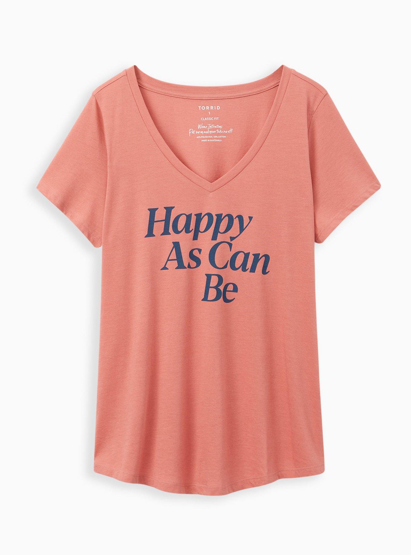 Plus Size Girlfriend Tee Signature Jersey Happy As Can Be Pink Torrid