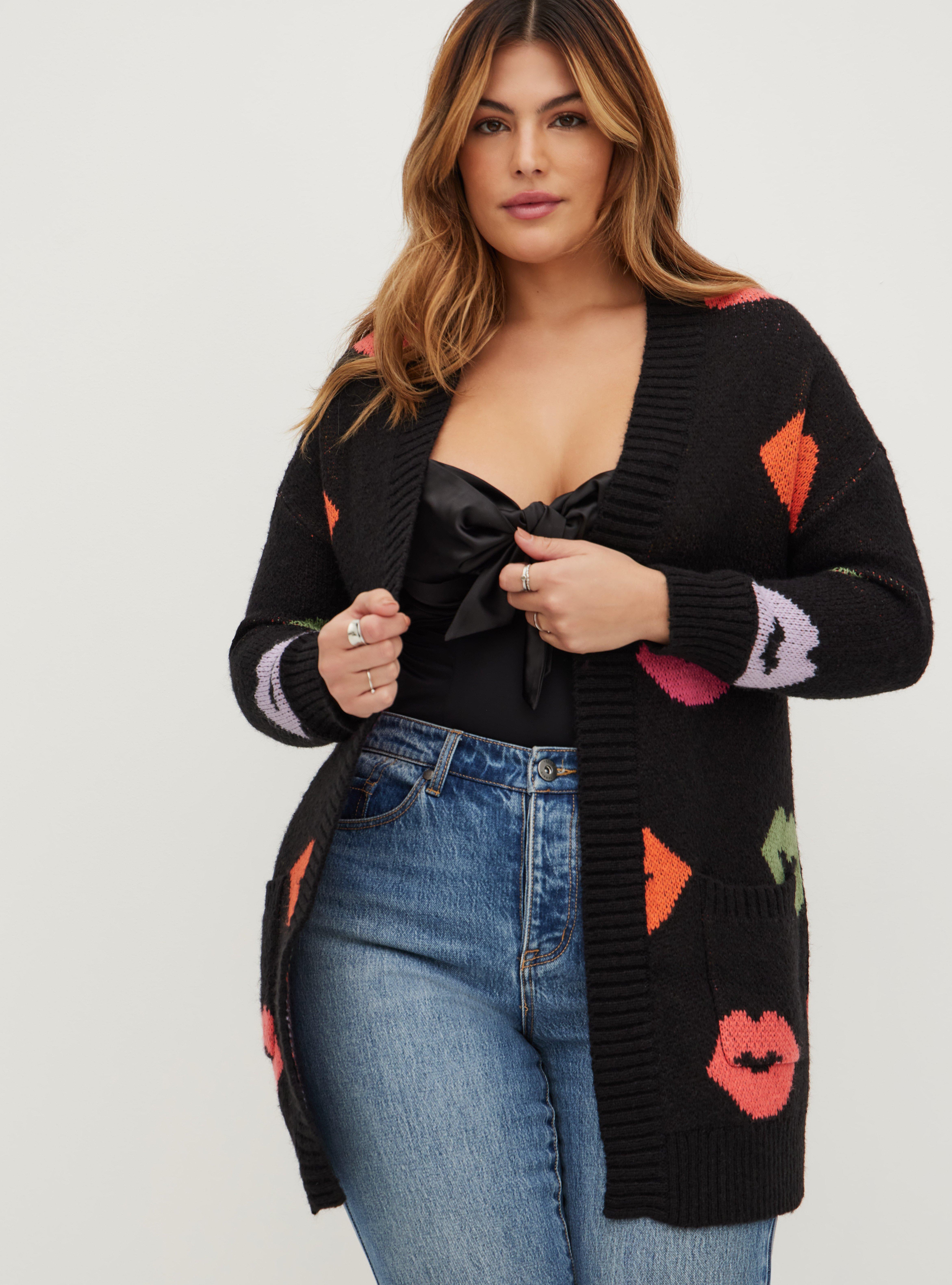 Plus Size - Cardigan Open Front Drop Shoulder Sweater - Torrid