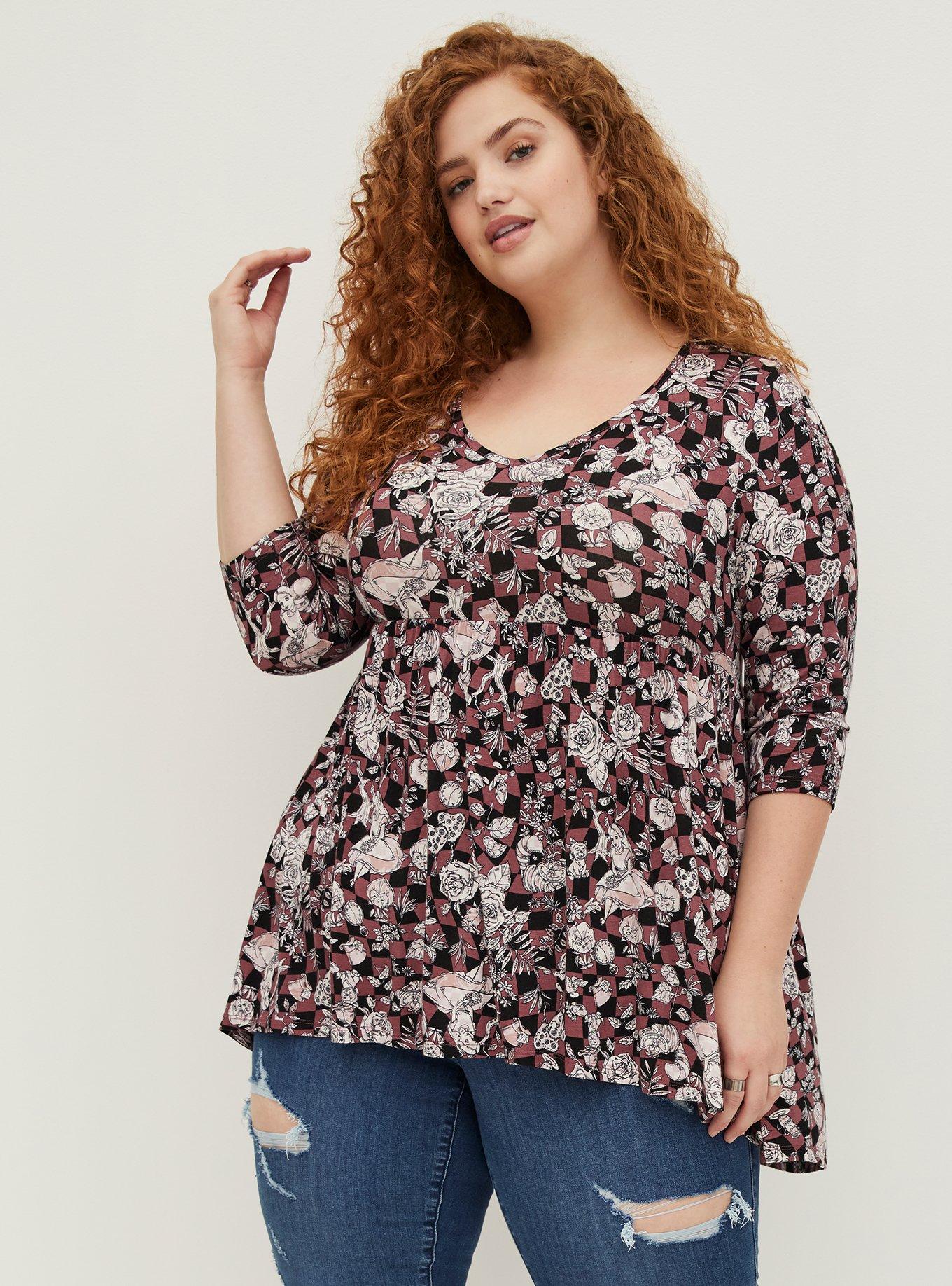 Plus Size - Babydoll Top - Disney Alice In Wonderland - Torrid