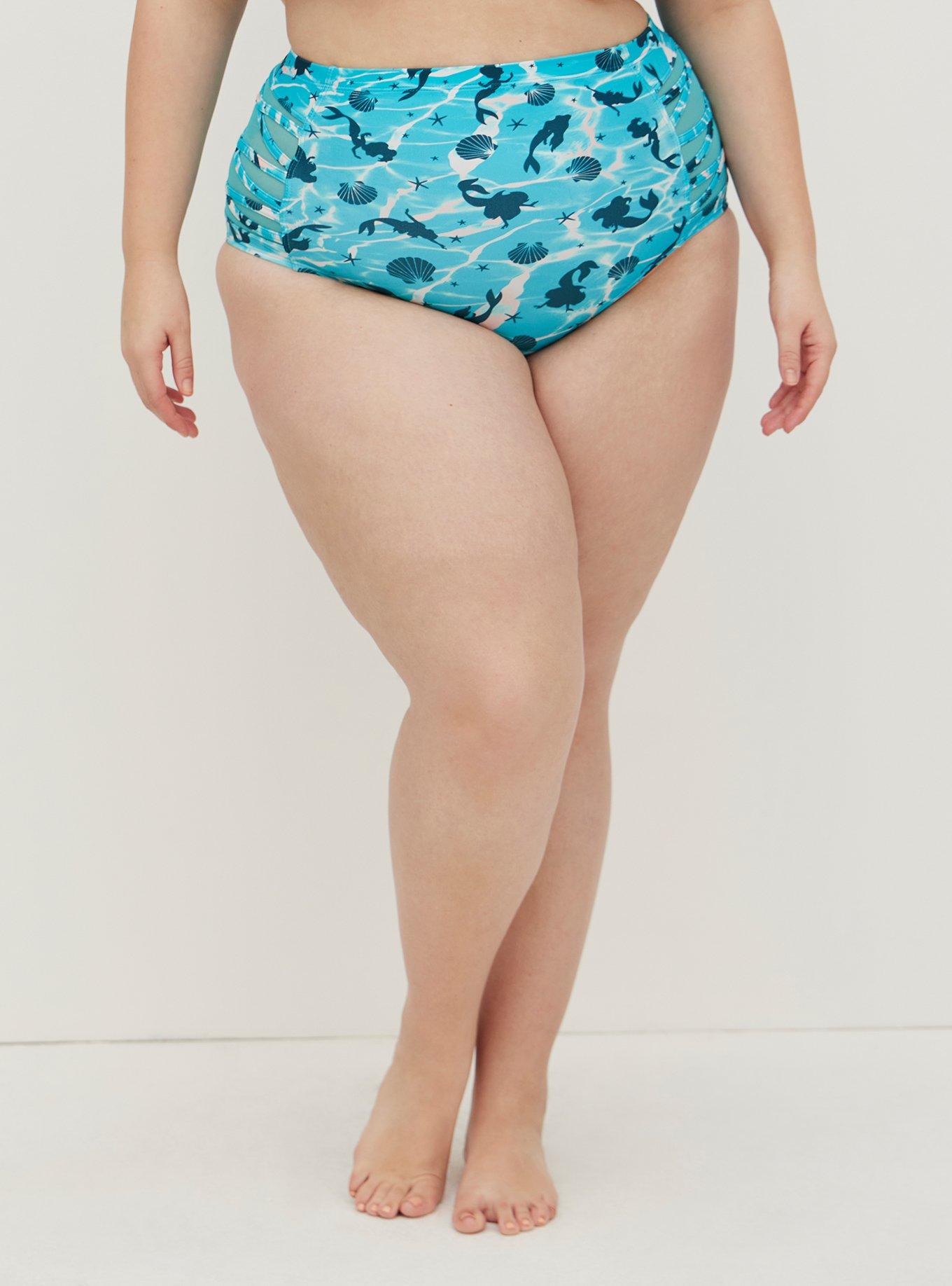 Plus Size - Zip Front Short Sleeve Active Swim Top - Mermaid - Torrid