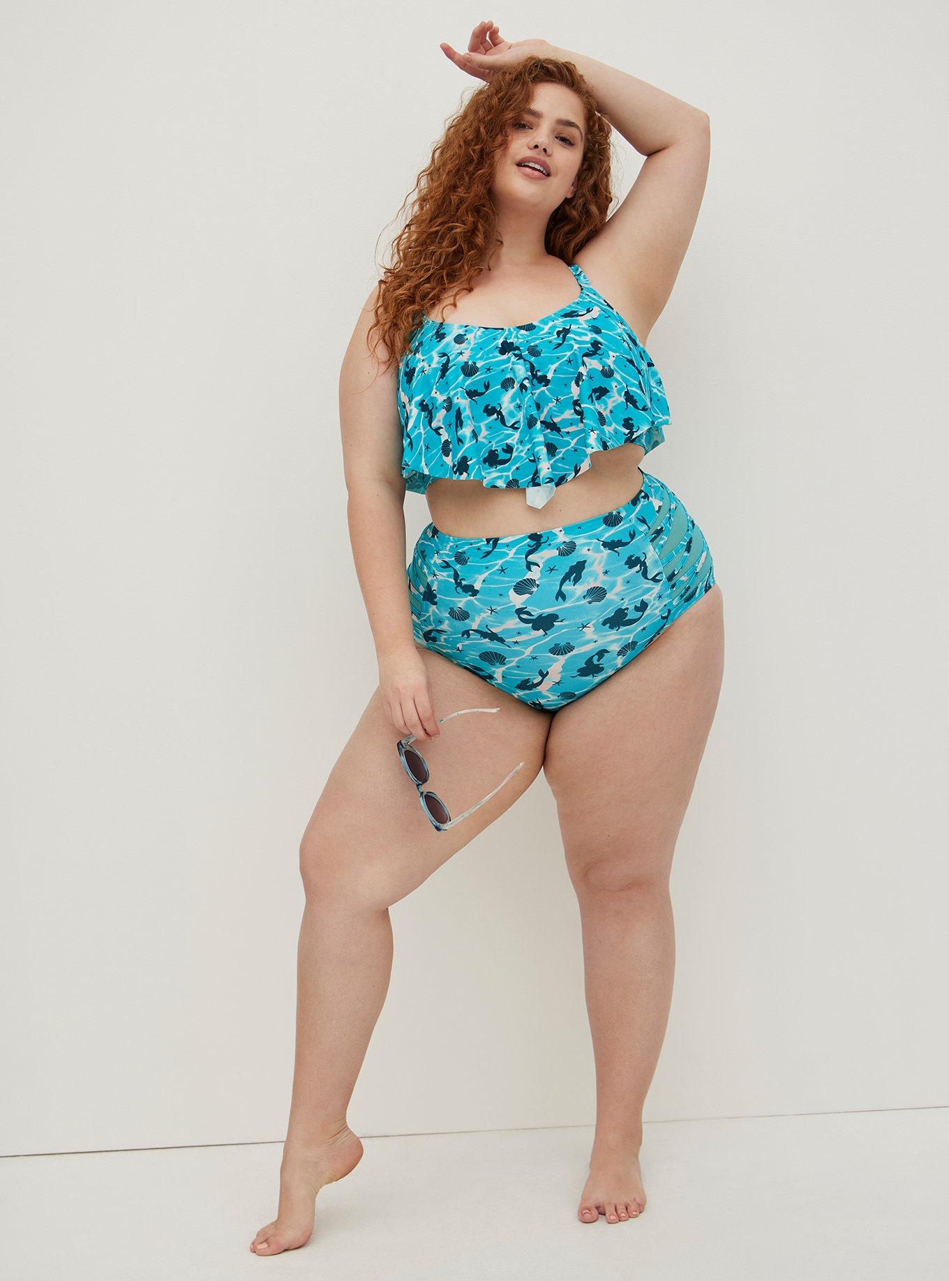 Pacific Vibes Teal Blue Sparkly Side-Tie Bikini Bottoms