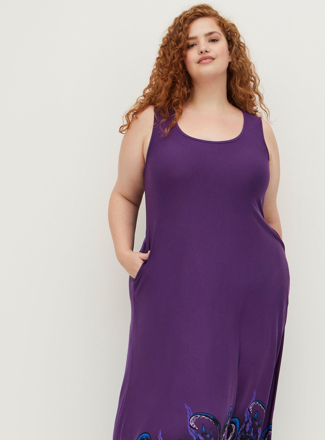 Plus Size - Disney The Little Mermaid Ursula Purple Maxi Dress