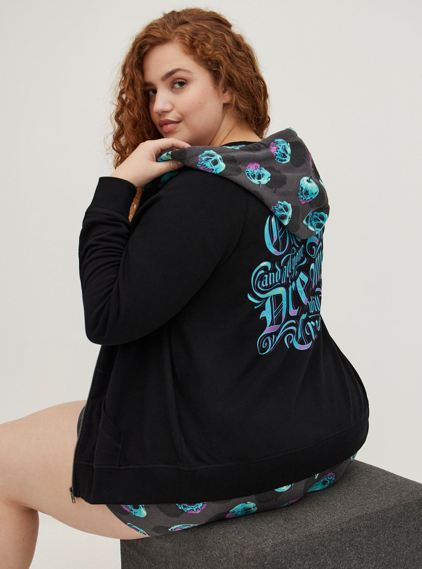 Zip Hoodie - Super Soft Fleece Disney Villains Poison Apple, DEEP BLACK, alternate