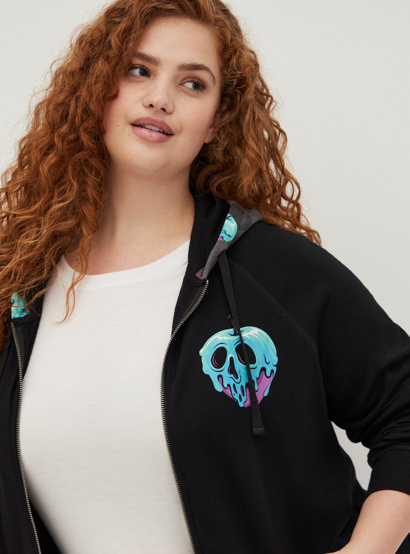 Plus Size Zip Hoodie Super Soft Fleece Disney Villains Poison